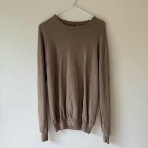 Imagine design Men’s 100% cashmere crew neck sweater brown long sleeve SZ XL